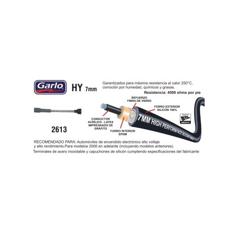 CABLE BUJIA GARLO DODGE TRUCK 87-89 V6 3.9