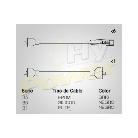 CABLE BUJIA UNIVERSAL 6 CILINDROS HY-113