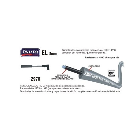 CABLE BUJIA GARLO FORD 4 CIL. 2.0 Y 2.3 L....